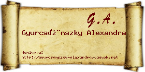 Gyurcsánszky Alexandra névjegykártya